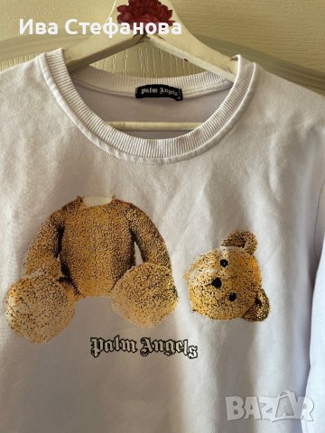 Нова бяла памучна спортна блуза с мече Moschino , снимка 2 - Блузи с дълъг ръкав и пуловери - 41677908