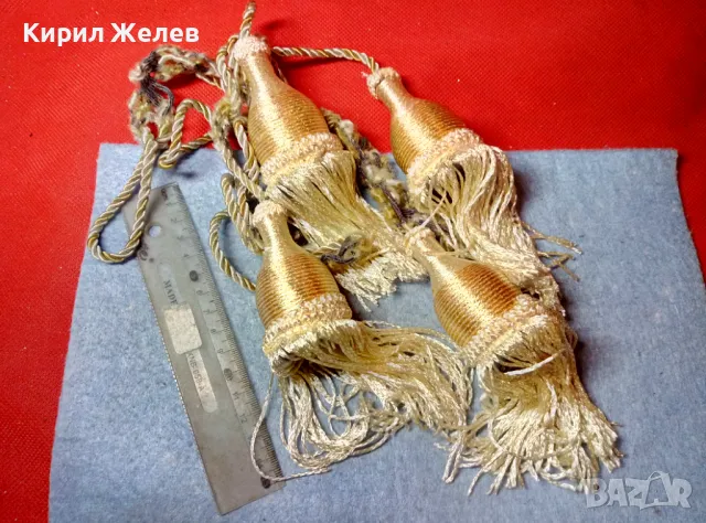 ЧИФТ СТАРИ ВИСУЛКИ от РЕТРО КАДИФЕНИ / ПЛЮШЕНИ ЗАВЕСИ ПЕРДЕТА 47616, снимка 4 - Антикварни и старинни предмети - 47598412