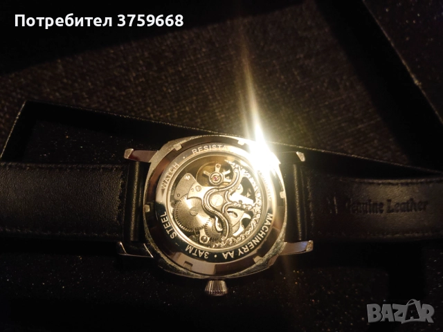 Автоматичен ,самонавивен часовник със кожена каишка., снимка 11 - Мъжки - 52179594