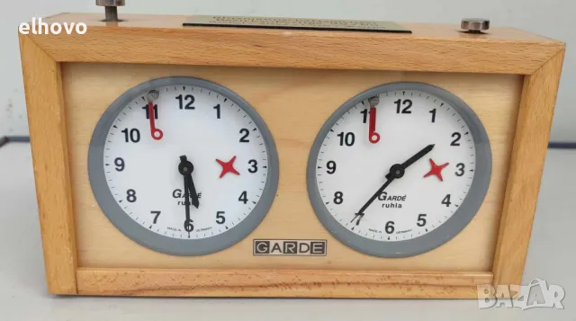 Шахматен часовник Garde Ruhla Germany, снимка 5 - Антикварни и старинни предмети - 50441320