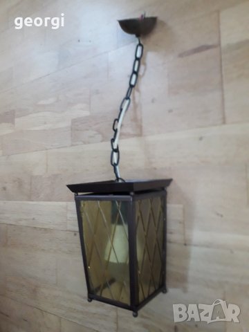 Ретро метален електрически фенер, снимка 1 - Лампи за таван - 34435127