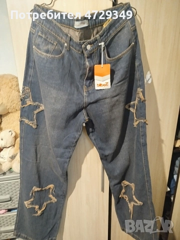 Дамски дънки със звезди , снимка 2 - Дънки - 53444898