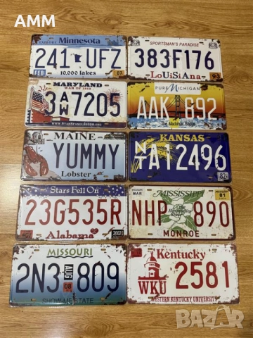 Американски регистрационни  номера  - РЕПЛИКА., снимка 2 - Картини - 38975042