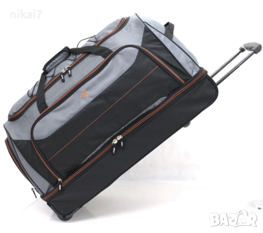 Пътнически сак с колела и теглич на две нива отделение за обувки 135L, снимка 4 - Сакове - 44792587
