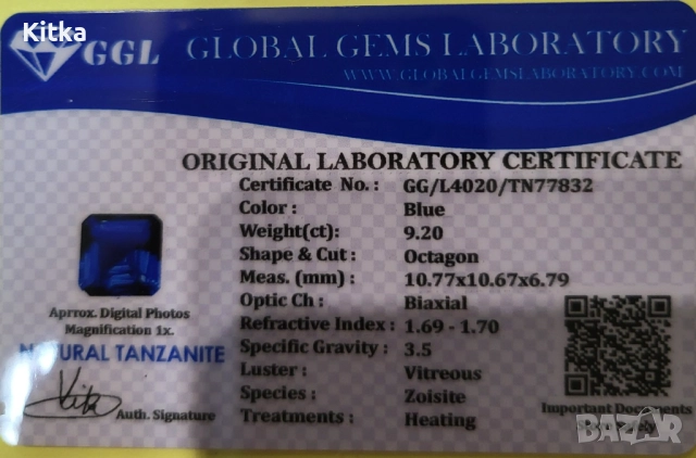 Красив танзанит 9.20 ct.