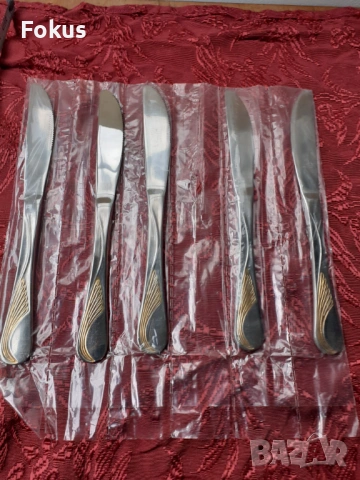 Луксозни прибори ножове Edelstahl Rostfrei - 5 бр. нови, снимка 4 - Антикварни и старинни предмети - 53738192