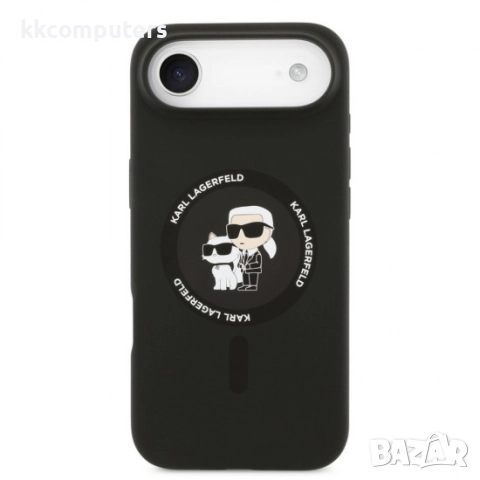 Оригинален кейс Karl Lagerfeld Silicone Double Heads And Circle agSafe, За iPhone 17 Air (6.9), Чере, снимка 2 - Резервни части за телефони - 51795445