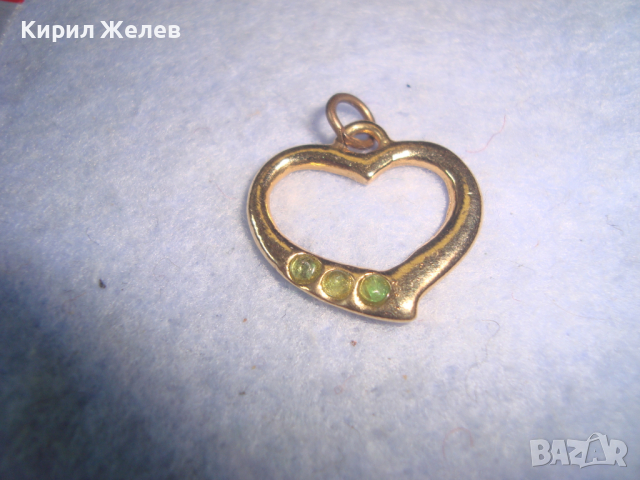 ПОЗЛАТЕНО ВИНТИДЖ АРТ СЪРЧИЦЕ - СКЪПОЦЕНЕН МЕДАЛЬОН с ИНКРУСТИРАНИ КРИСТАЛЧЕТА 26418, снимка 3 - Колиета, медальони, синджири - 36251601