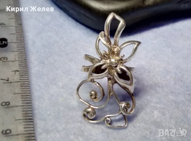 РАЗКОШЕН ФЛОРАЛЕН СРЕБЪРЕН ПРЪСТЕН СРЕБРО 925 ИЗЯЩНА ФИНА МАЙСТОРСКА АЖУРНА РЪЧНА ИЗРАБОТКА 30618, снимка 7 - Пръстени - 50340567