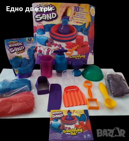 Комплект Kinetic Sand - Мега аксесоари + пакет пясък. Несъхнещ, снимка 5 - Образователни игри - 51537281