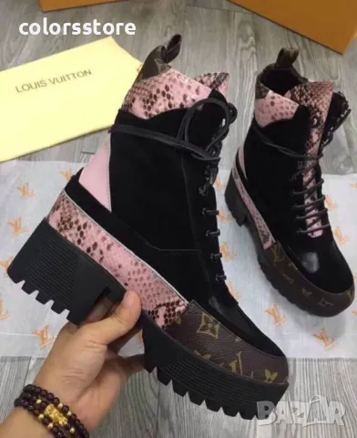 Равни боти - черно и розово - LV44