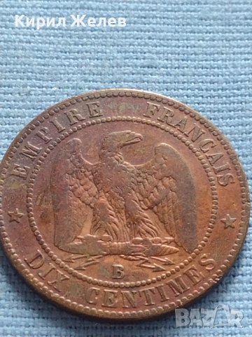 Рядка монета 10 сантима 1856г. Франция Наполеон трети за КОЛЕКЦИЯ 30217, снимка 1 - Нумизматика и бонистика - 42683254