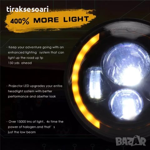 НОВ МОДЕЛ 200W Фарове за Lada Niva 7 инч Jeep Cherokee Wrangler, снимка 4 - Аксесоари и консумативи - 41591334