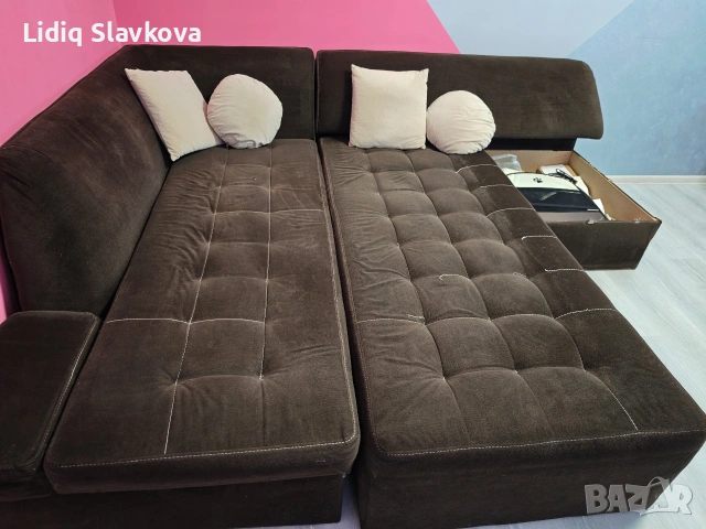 Ъглов диван с функция за сън , снимка 4 - Дивани и мека мебел - 53377796