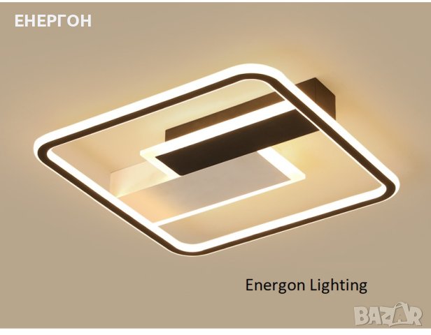 Луксозна LED лампа висок клас плафон димируема три цвята квадрат, снимка 5 - Лампи за таван - 41690604