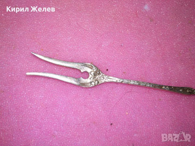 СТАРА НЕМСКА ФЛОРАЛНА КОЛЕКЦИОНЕРСКА ДЕСЕРТНА СРЕБЪРНА ВИЛИЧКА СРЕБРО 800 ПРОБА 42990, снимка 11 - Колекции - 44372872