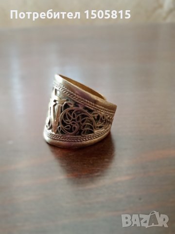 Уникален, старинен прьстен от Тибет от мед, снимка 2 - Антикварни и старинни предмети - 34116996