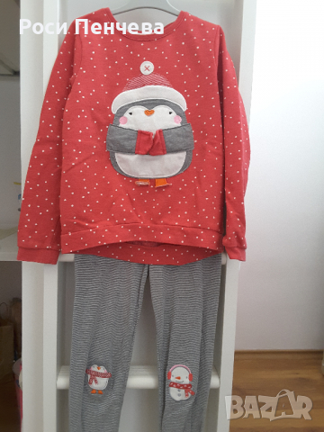 Зимна пижама за момиче -пингвин до 134 см/Вайкики, снимка 1