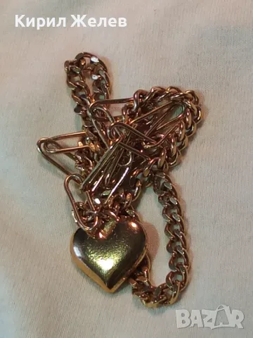ИЗИСКАНО ПОЗЛАТЕНО МЕДНО КОЛИЕ с АРТ ВИСУЛКА СЪРЧИЦЕ с НУЖДА от ЗАКОПЧАЛКА 37379, снимка 10 - Колиета, медальони, синджири - 47023020