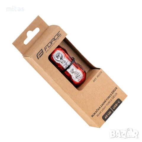 Задна LED стоп светлина за велосипед FORCE DEUX, 40 LM, 5x LED, USB, снимка 4 - Аксесоари за велосипеди - 49807708