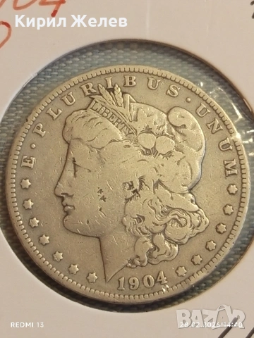 Сребърна монета 1 долар 1904г. САЩ уникат за КОЛЕКЦИОНЕРИ 50756, снимка 2 - Нумизматика и бонистика - 53656673