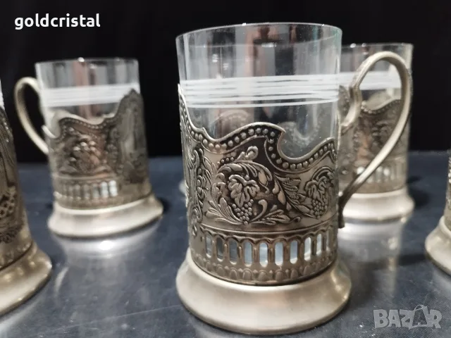 стари руски стакани подстакани поставки за чаши , снимка 6 - Антикварни и старинни предмети - 16304957