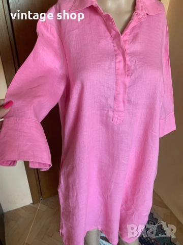 Ленена рокля в розово Christian Berg, размер М/L, снимка 2 - Рокли - 53812725