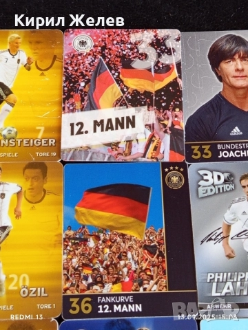 Колекционерски картички на футболисти ШВАЙНЩАЙГЕР,БАЛАК, ФИЛИП ЛАН, ЙОАКИМ ЛЬОВ 50997, снимка 3 - Колекции - 51701267