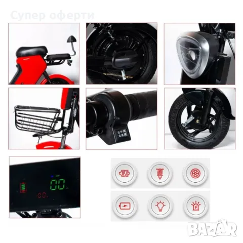 Електрическата тротинетка-скутер с кош, снимка 5 - Велосипеди - 49747781
