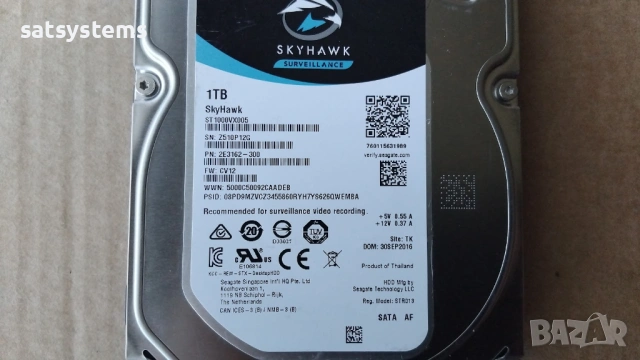 Хард диск Seagate SkyHawk Surveillance ST1000VX005 1TB SATA 6.0Gb/s, снимка 3 - Твърди дискове - 53669539