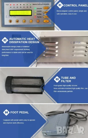 Дозираща машина за пълнене на течности, дозиране, шишета, буркани, бутилки от 5ml до 3500ml, уред, снимка 7 - Други машини и части - 51043759