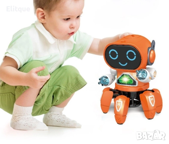 Танцуващ мини робот с LED светлини и 360 градуса ротация, снимка 10 - Музикални играчки - 52865770