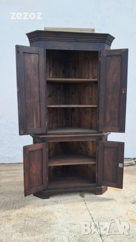 Ретро шкаф ъглов масив, снимка 2 - Шкафове - 51853901