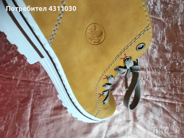 Дамски боти Rieker номер 40 като ново, оранжеви, снимка 7 - Дамски ботуши - 53391588