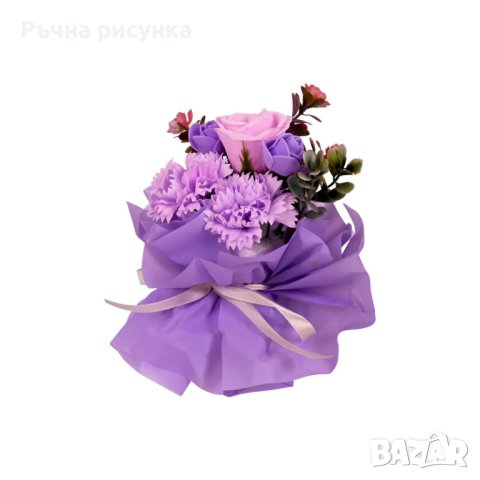 Луксозен букет от вечни цветя с декорация в подаръчна кутия., снимка 2 - Декорация за дома - 41946112