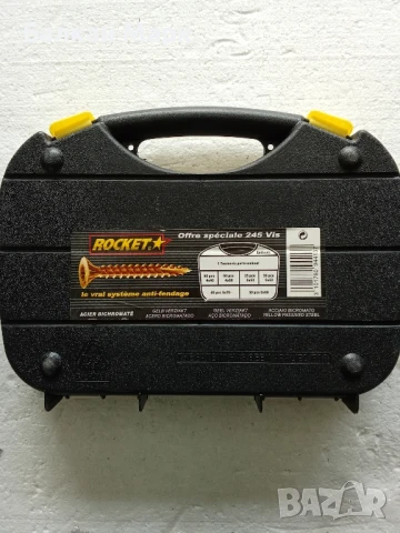 Органайзер с комплект,сет винтове Rocket – 245 бр. + 1 отвертка + 3 накрайника (Torx, снимка 2 - Железария - 50615855