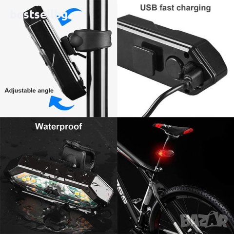 Задни светлини за велосипед мигачи LED задна светлина стоп за колело, снимка 5 - Аксесоари за велосипеди - 40796575