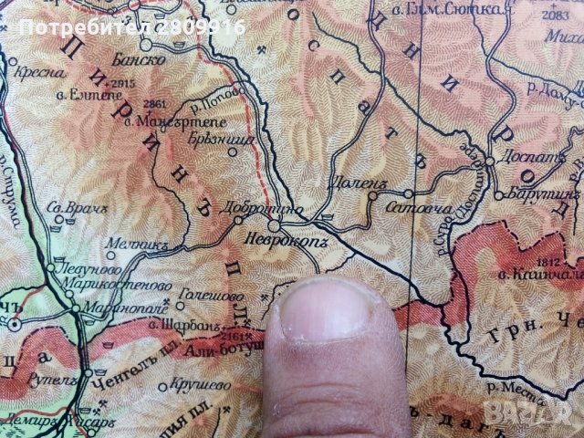 Стара карта на България 1936г, снимка 6 - Други ценни предмети - 34354451