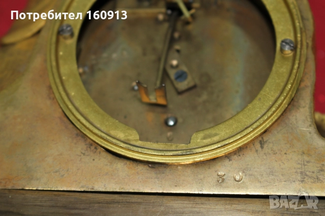 Позлатен бронз каминен часовник фигура жена религиозен кръст, снимка 13 - Антикварни и старинни предмети - 51451984