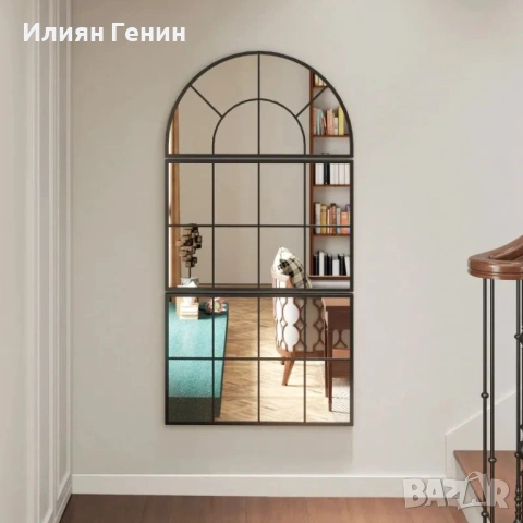 Стенно огледало HOMCOM, огледало за прозорец, три части, снимка 4 - Огледала - 53449421