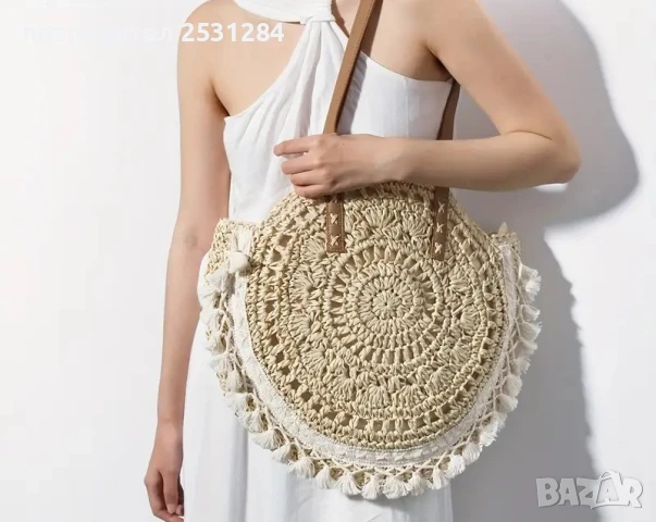 Нова дамска лятна чанта , плажна чанта, плетена чанта, снимка 7 - Чанти - 50753273
