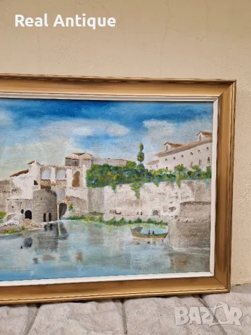 Превъзходна антикварна испанска авторска майсторска картина масло върху платно , снимка 4 - Антикварни и старинни предмети - 47486611