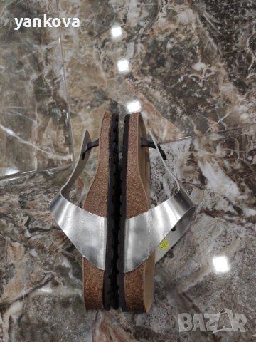 Естествена кожа, сребърни, чисто нови, снимка 6 - Дамски ежедневни обувки - 41341697