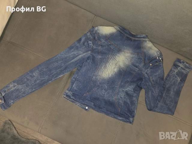 Дамско дънково яко - 36 размер, снимка 2 - Якета - 55981671