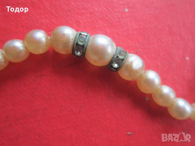 Старинен гердан колие с перли сребро 835, снимка 3 - Колиета, медальони, синджири - 35786220