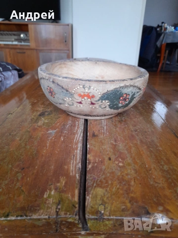 Стара дървена паница,купа #4