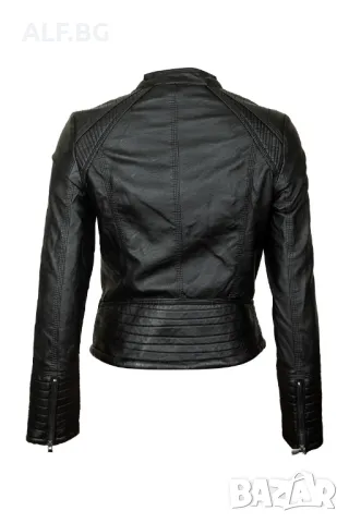 Дамско кожено яке черно 4203, снимка 9 - Якета - 48987927