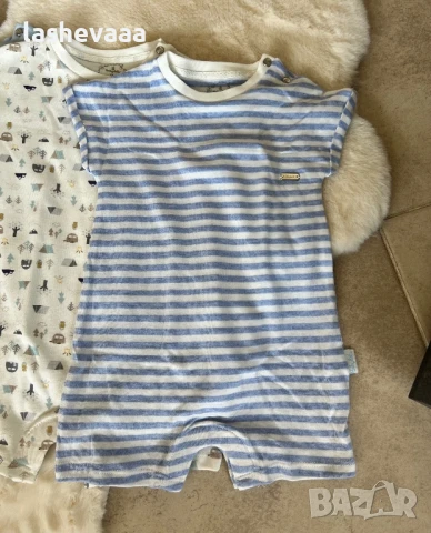 Комплект гащеризони/ромпъри синьо, снимка 2 - Комплекти за бебе - 51116704