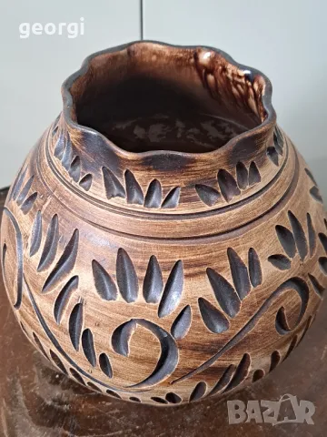 немска керамична ваза ръчна изработка    18/3, снимка 3 - Декорация за дома - 49005551