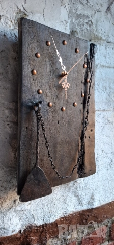 Стенен Часовник Старо Дърво с Огрибка-Арт Акцент с Характер, снимка 2 - Стенни часовници - 52617897